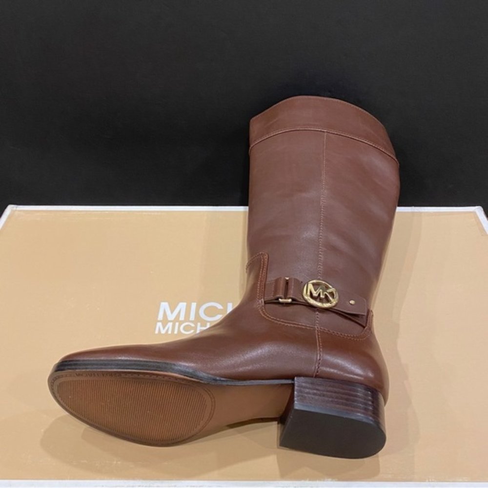 Michael Kors MK Harland Brown Riding Knee Tall Boots Shoes Flats 7 Wide Calf NEW - Picture 4 of 4